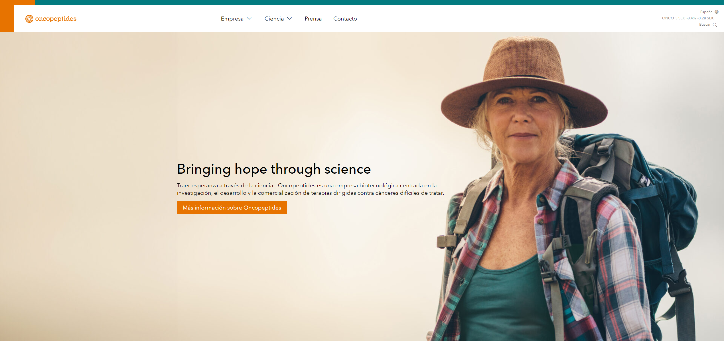 Oncopeptides launches Spanish website.